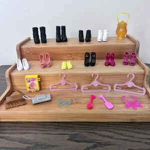 Lot of Barbie Doll Shoes Boots Purses Hangers & Accessories